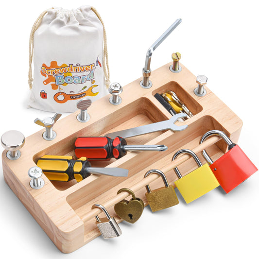 CGYUJISD screwdriver board set wooden board supports fine motor development through play.