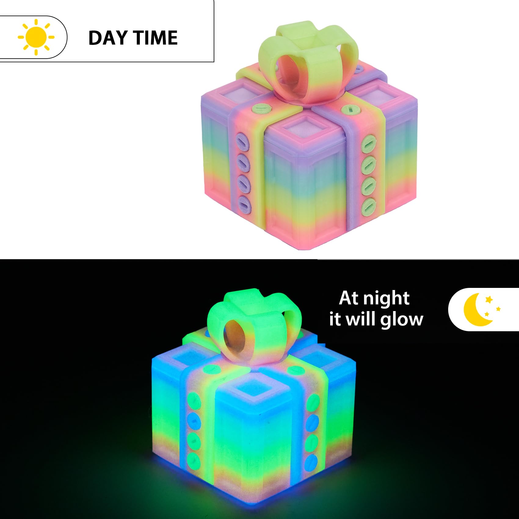CGXRDK Glow-in-the-dark option glows softly after UV exposure