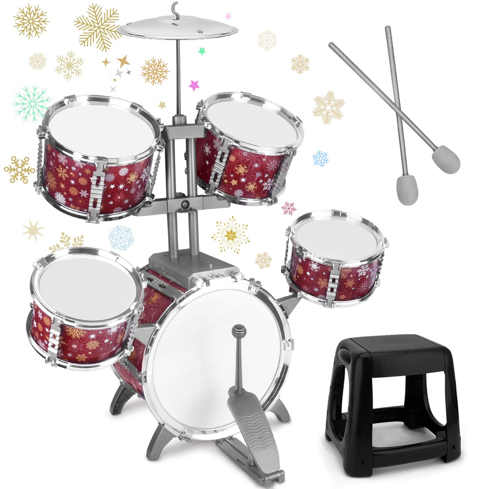CHADRIGIVS kids drum set bass drum with pedal for stable, energetic play.