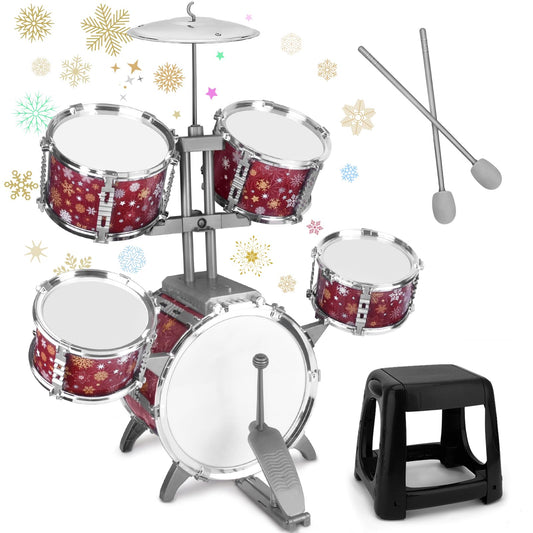 CHADRIGIVS kids drum set bass drum with pedal for stable, energetic play.