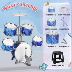 CHADRIGIVS kids drum set blue drumsticks encourage coordinated play