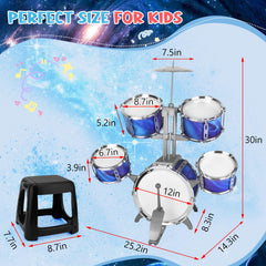CHADRIGIVS kids drum set blue action-ready toy for birthdays