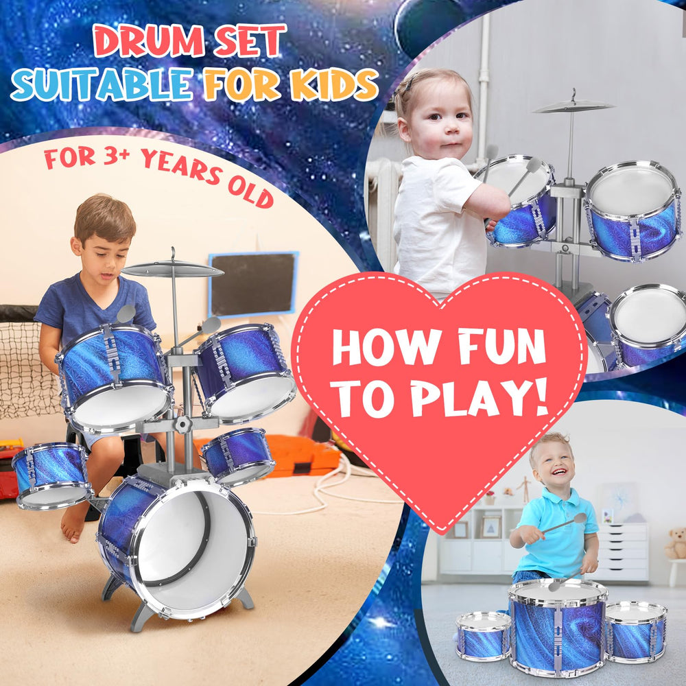 CHADRIGIVS kids drum set blue cymbal supports joyful music exploration