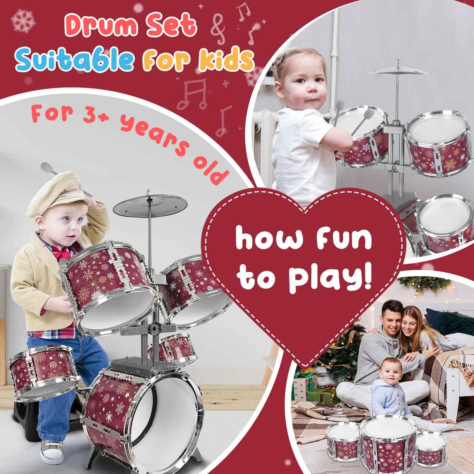 CHADRIGIVS kids drum set center drum 1 offers easy reach for little hands.