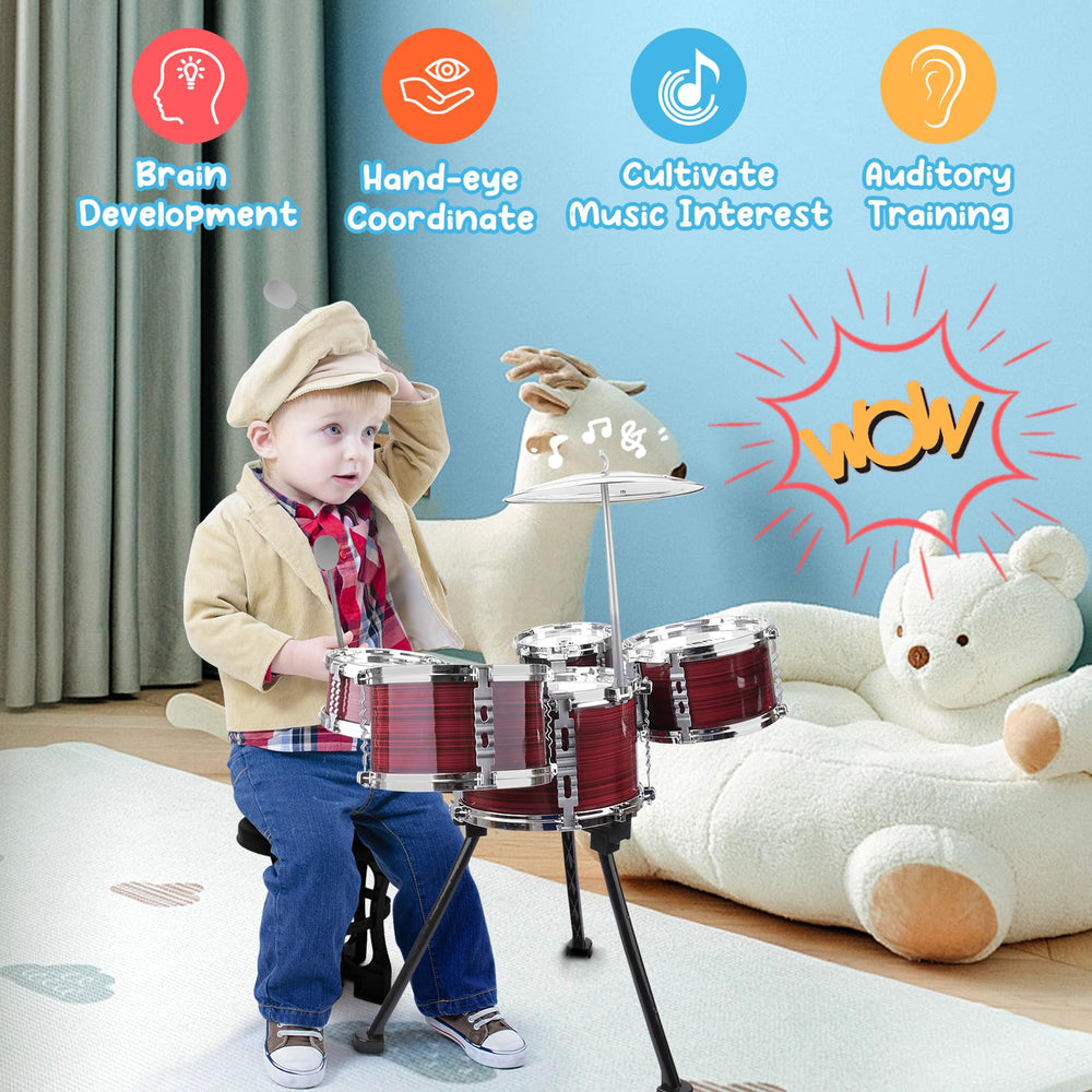 CHADRIGIVS kids drum set in action encourages rhythm learning and motor skills
