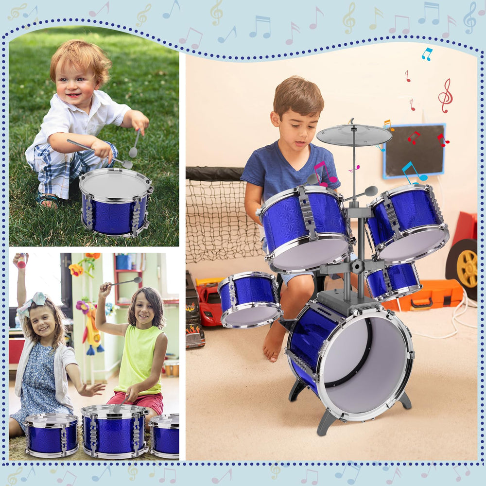CHADRIGIVS Kids drum set stool provides secure seating during focused practice sessions.