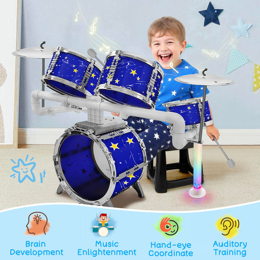 CHADRIGIVS light-up drum kit blue lights encourage rhythm exploration.