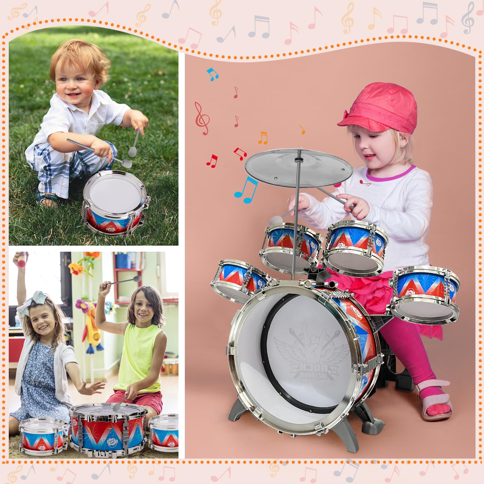 CHADRIGIVS toddler drum sticks promote precise tapping and control.