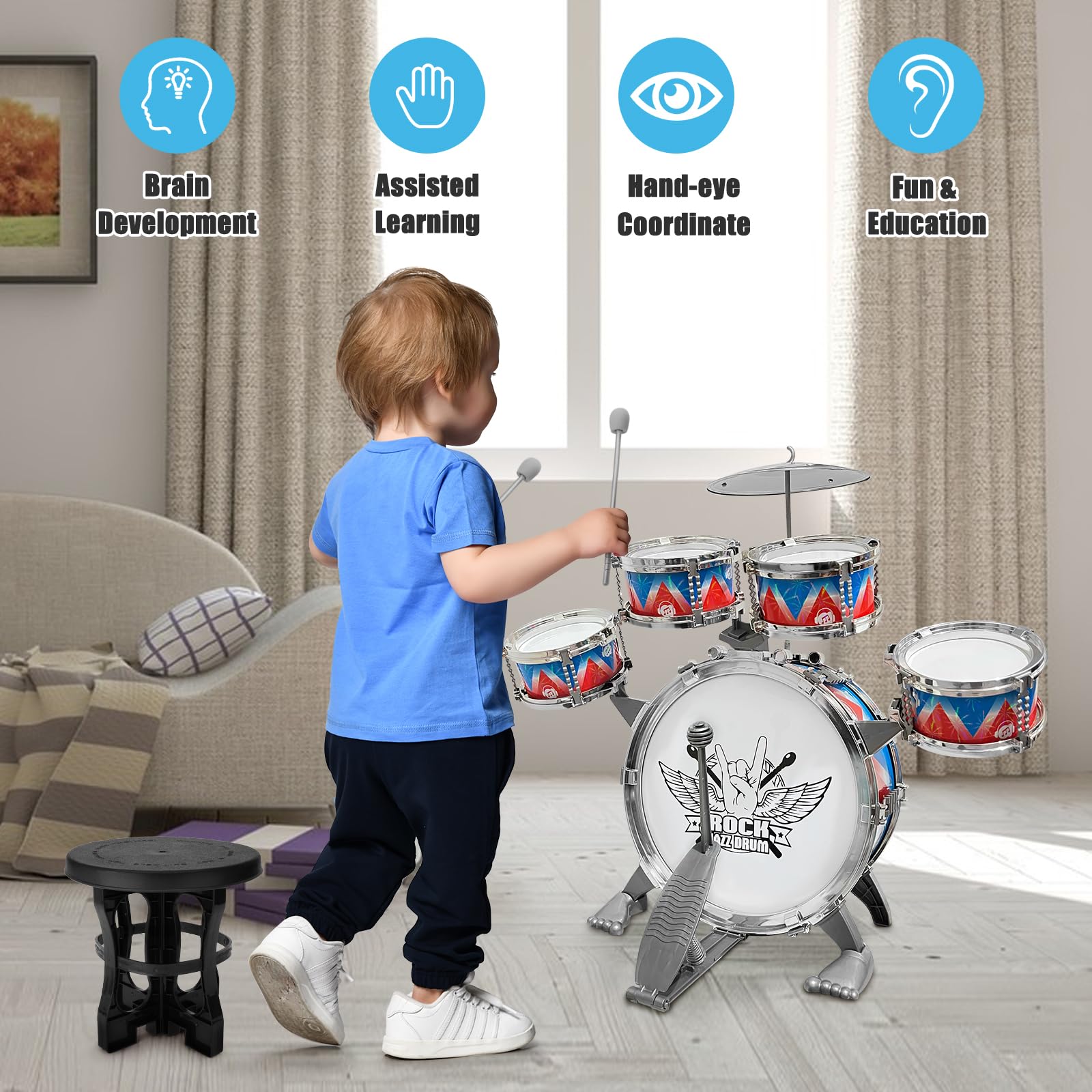 CHADRIGIVS toddler drum set snare drum 2 for playful beats