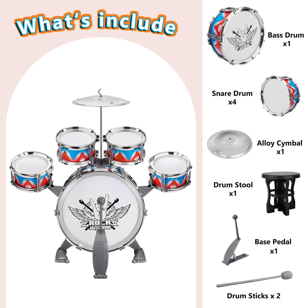 CHADRIGIVS toddler drum set stool provides safe seating for drumming.