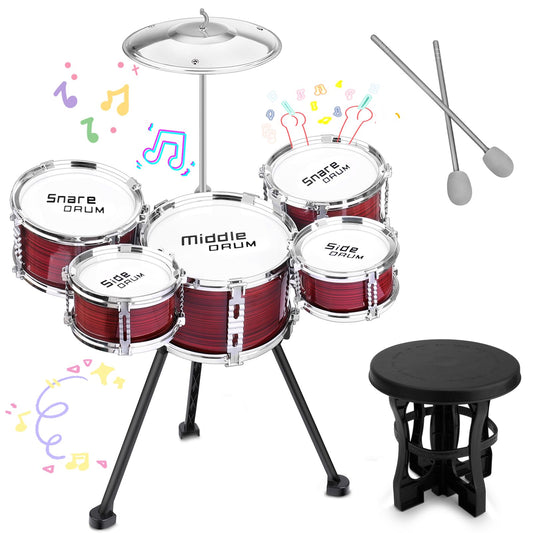 CHADRIGIVS Upgraded Kids Drum Set: complete 5-piece kit for early percussion exploration and play