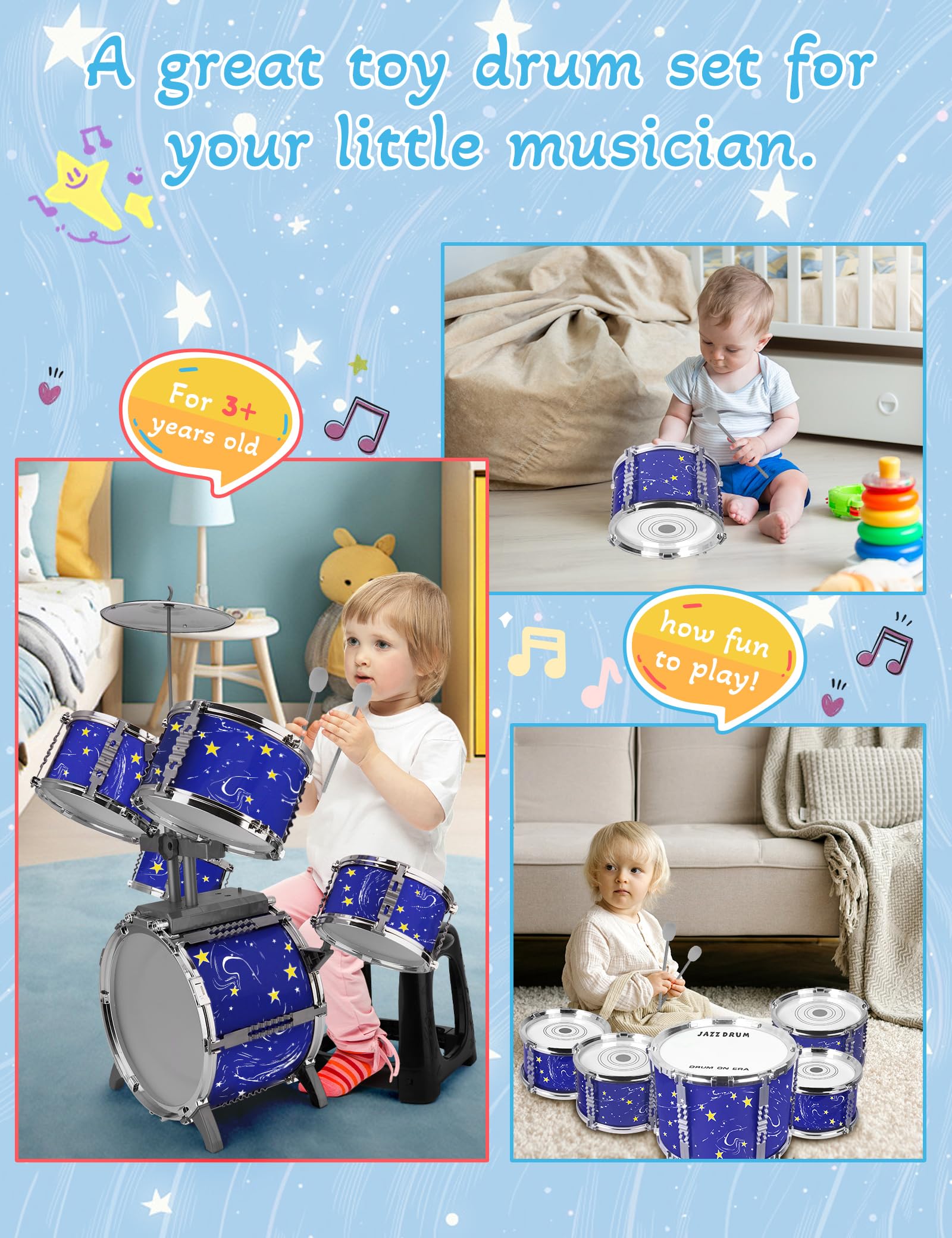 CHADRIGIVS Upgraded Kids Drum Set small-drum emphasizes rhythm exploration