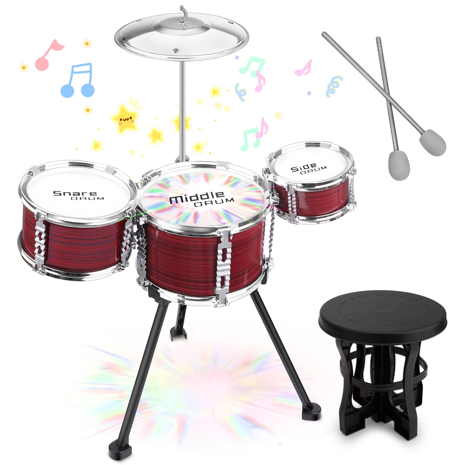 CHADRIGIVS upgraded toddler drum set with lights invites joyful musical play.