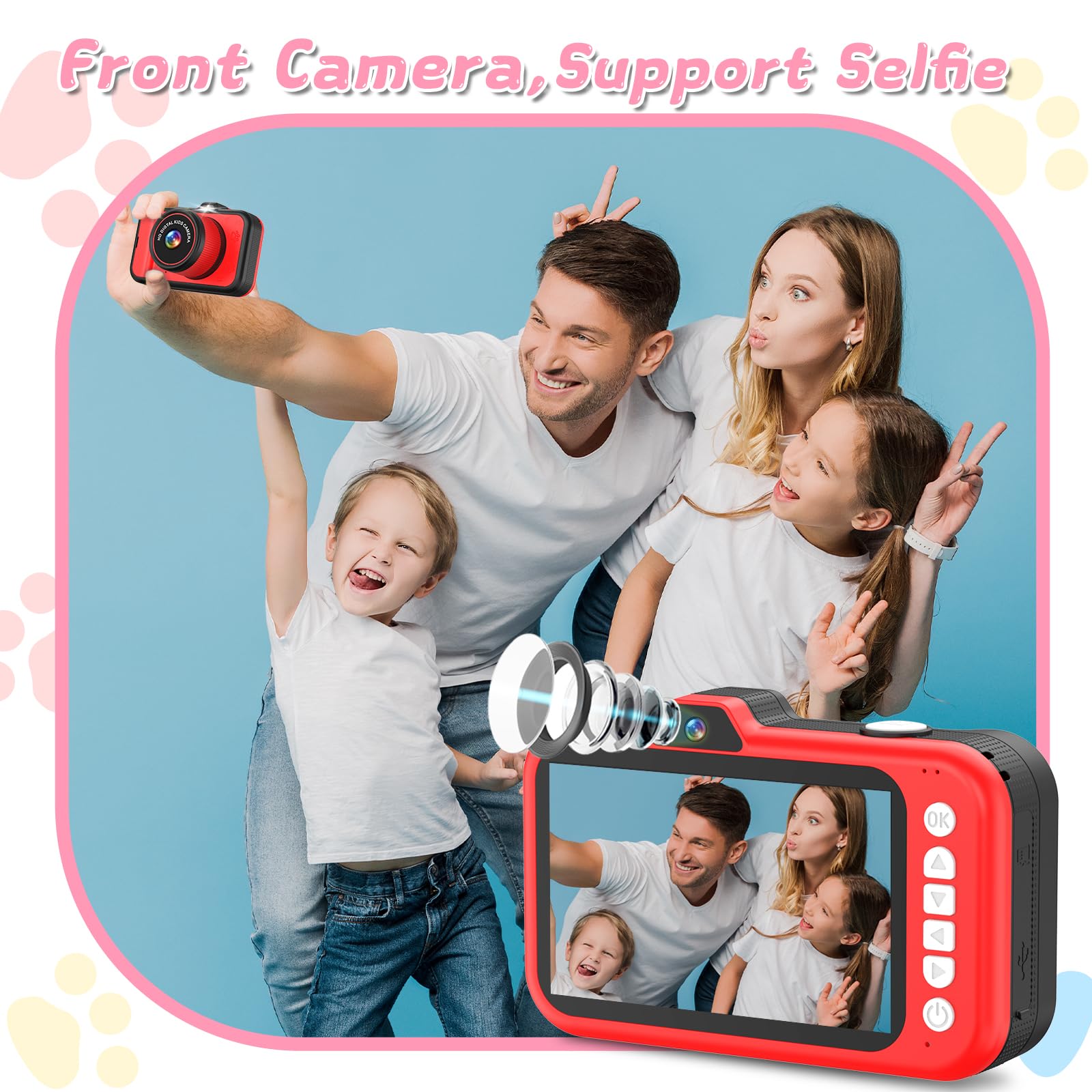 CHAKEYAKE Kids Camera 3.5-inch screen for easy framing and viewing