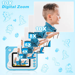 CHAKEYAKE Kids Camera print modes showcase ink-free printing options.