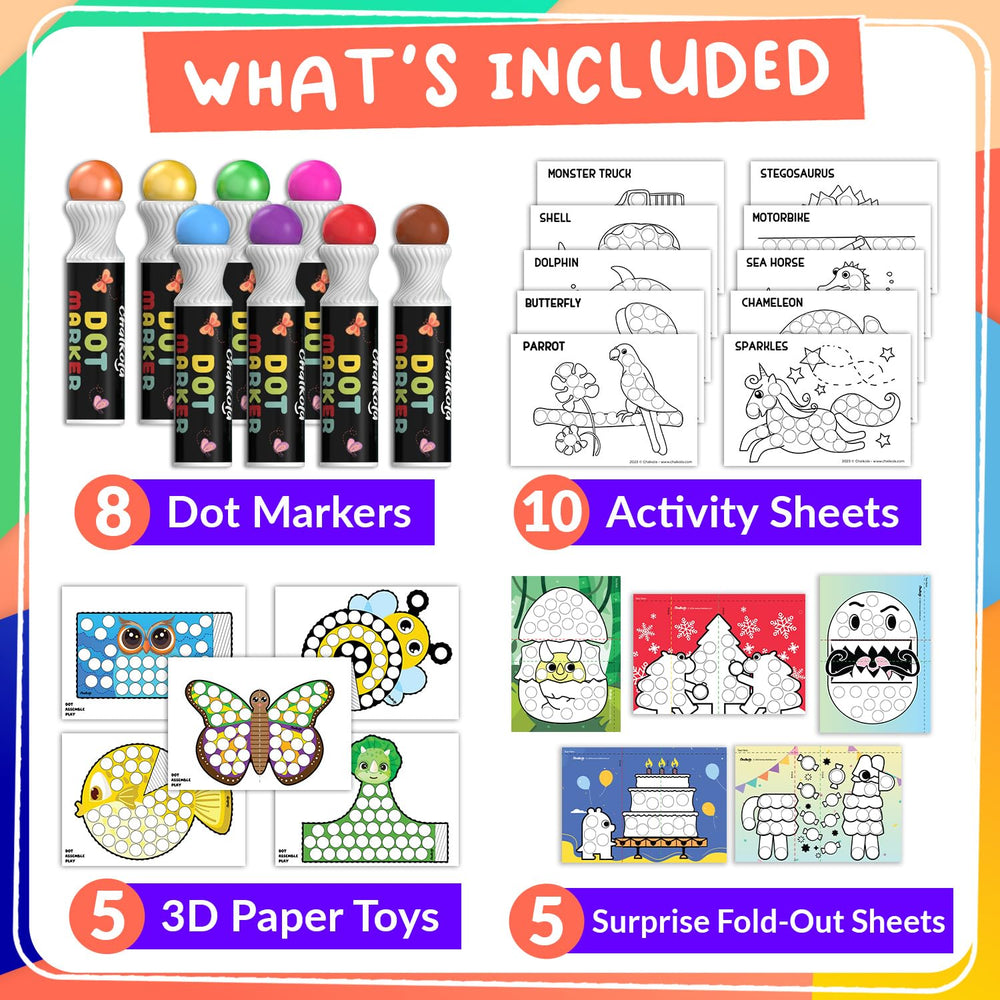 Chalkola 20-page coloring activity book kit for extended art learning.