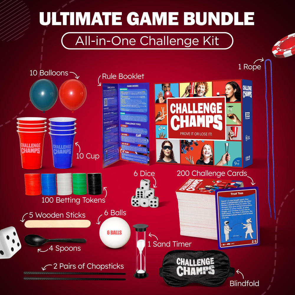 Challenge Champs family-game-night scene with multiple players enjoying fast, engaging challenges.