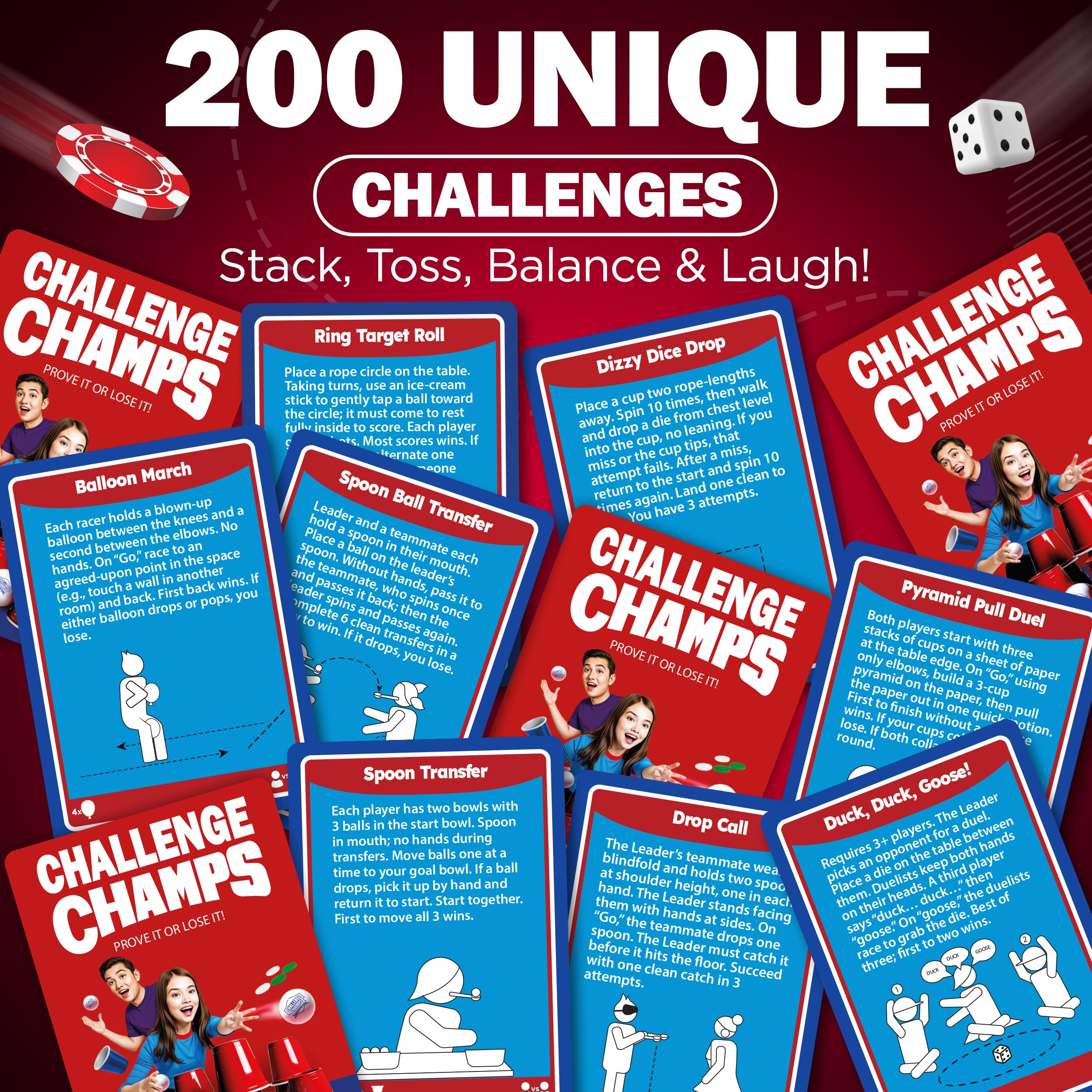 Challenge Champs speed-challenges spark quick thinking and lively competition.