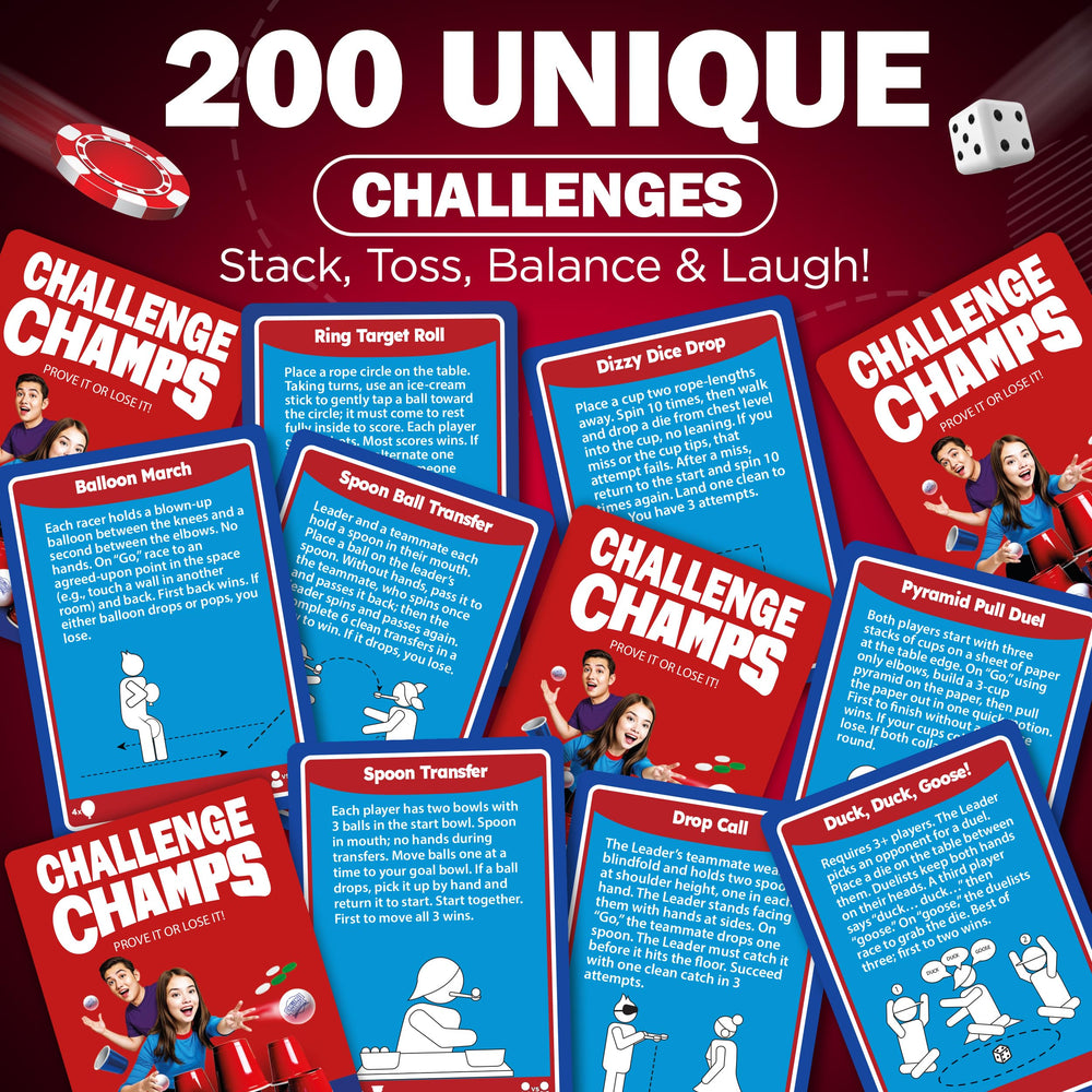 Challenge Champs speed-challenges spark quick thinking and lively competition.