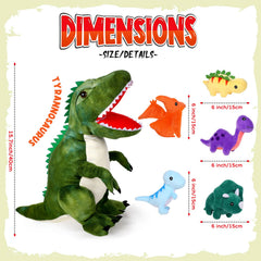 Chalyna plush set with five tiny dinos for sharing and collaborative play.