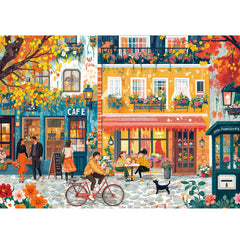 Chalzidar 1000-piece puzzle on a romantic European street for mindful focus and relaxation.
