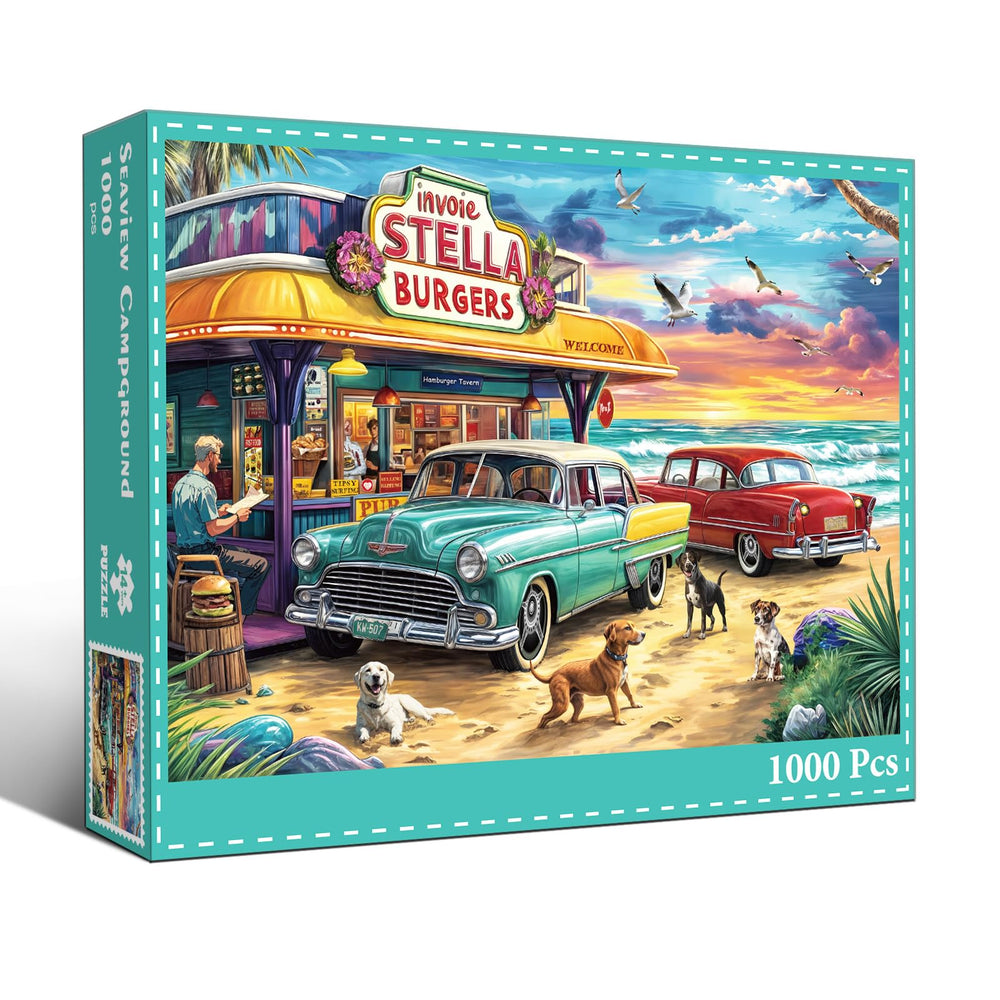 Chalzidar Seaview Campground poster included, helps quick puzzle planning and reference.