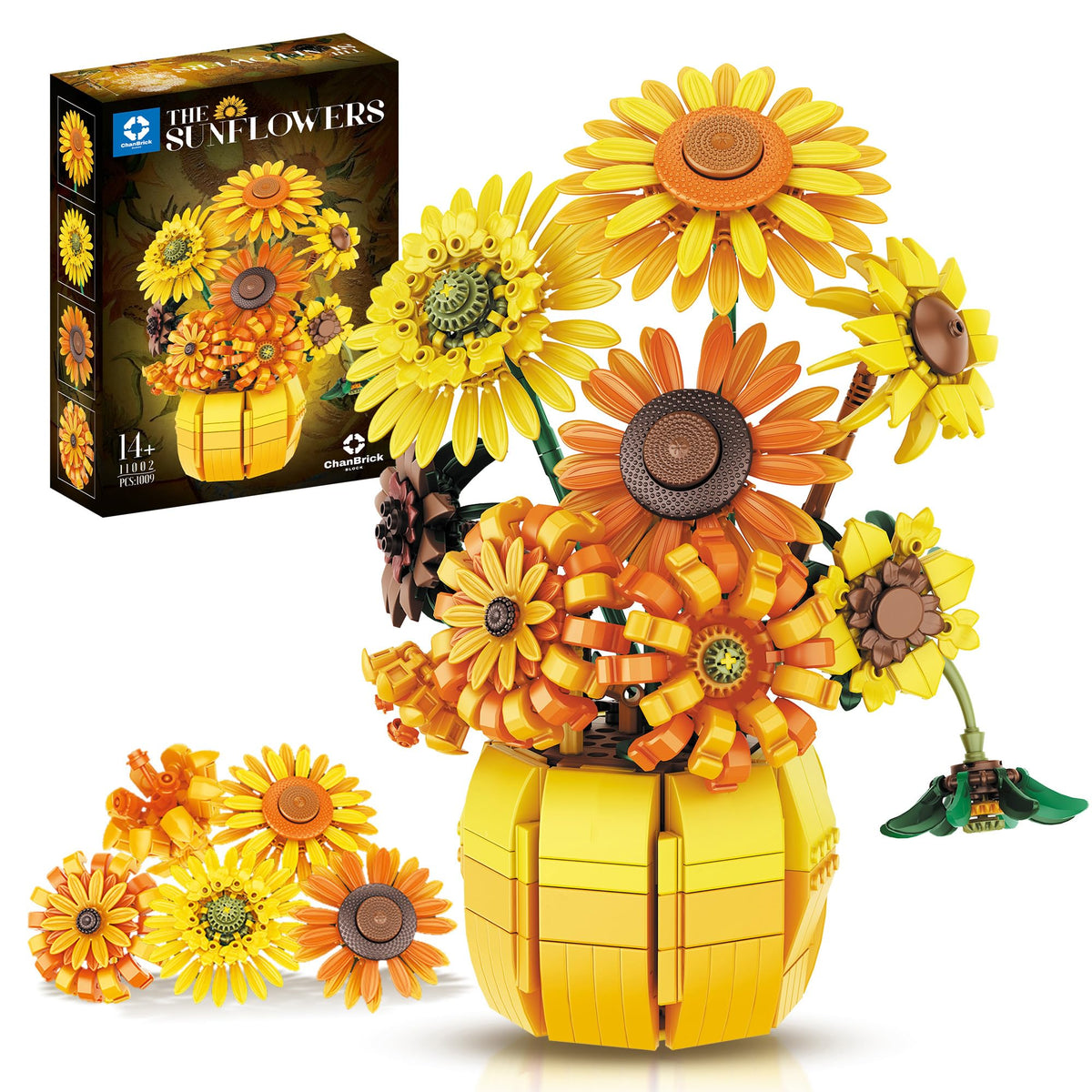 Chanbrick Sunflower Building Set front view artwork for display and inspiration.