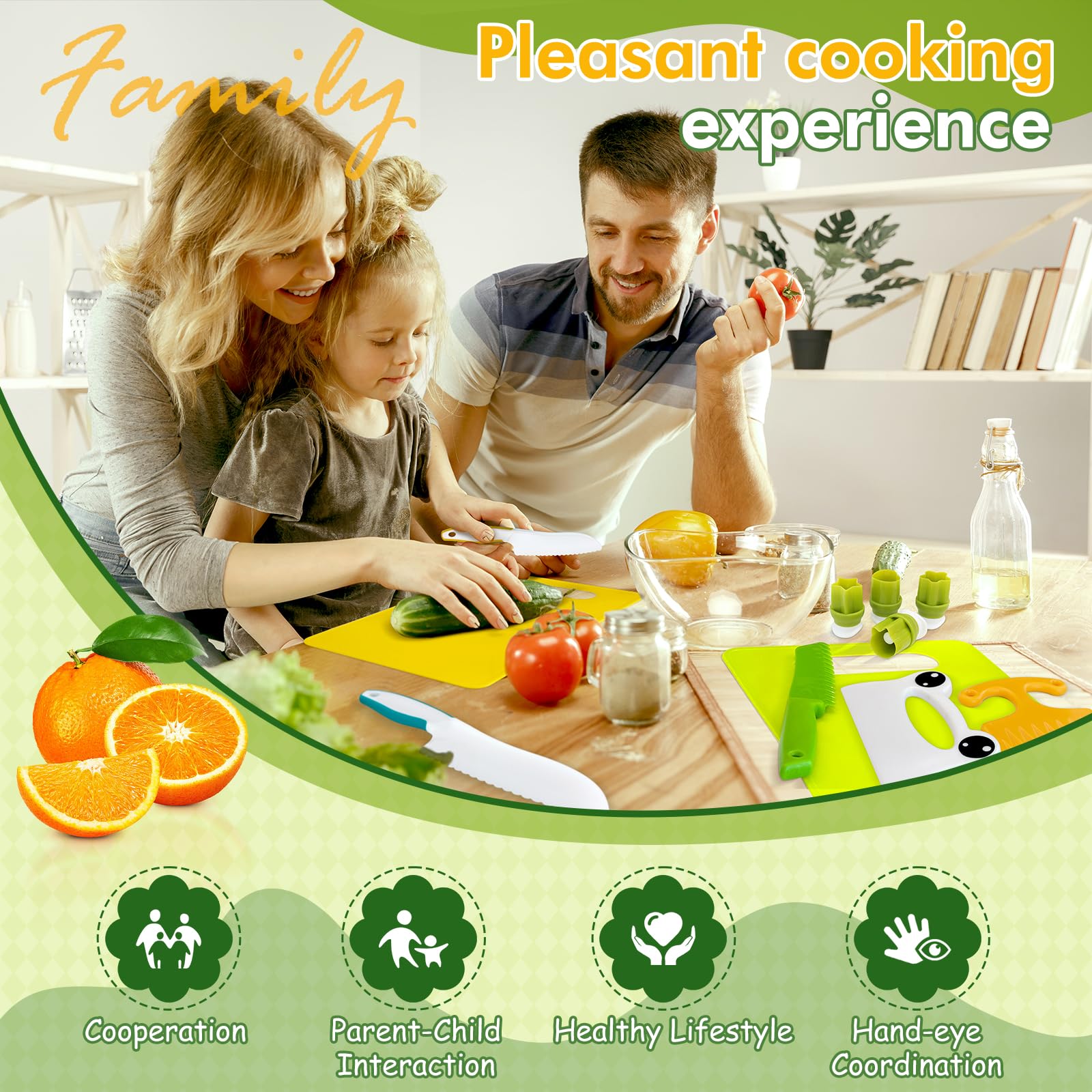Chanking kids knife set white frog-handle knife for safe grip and control