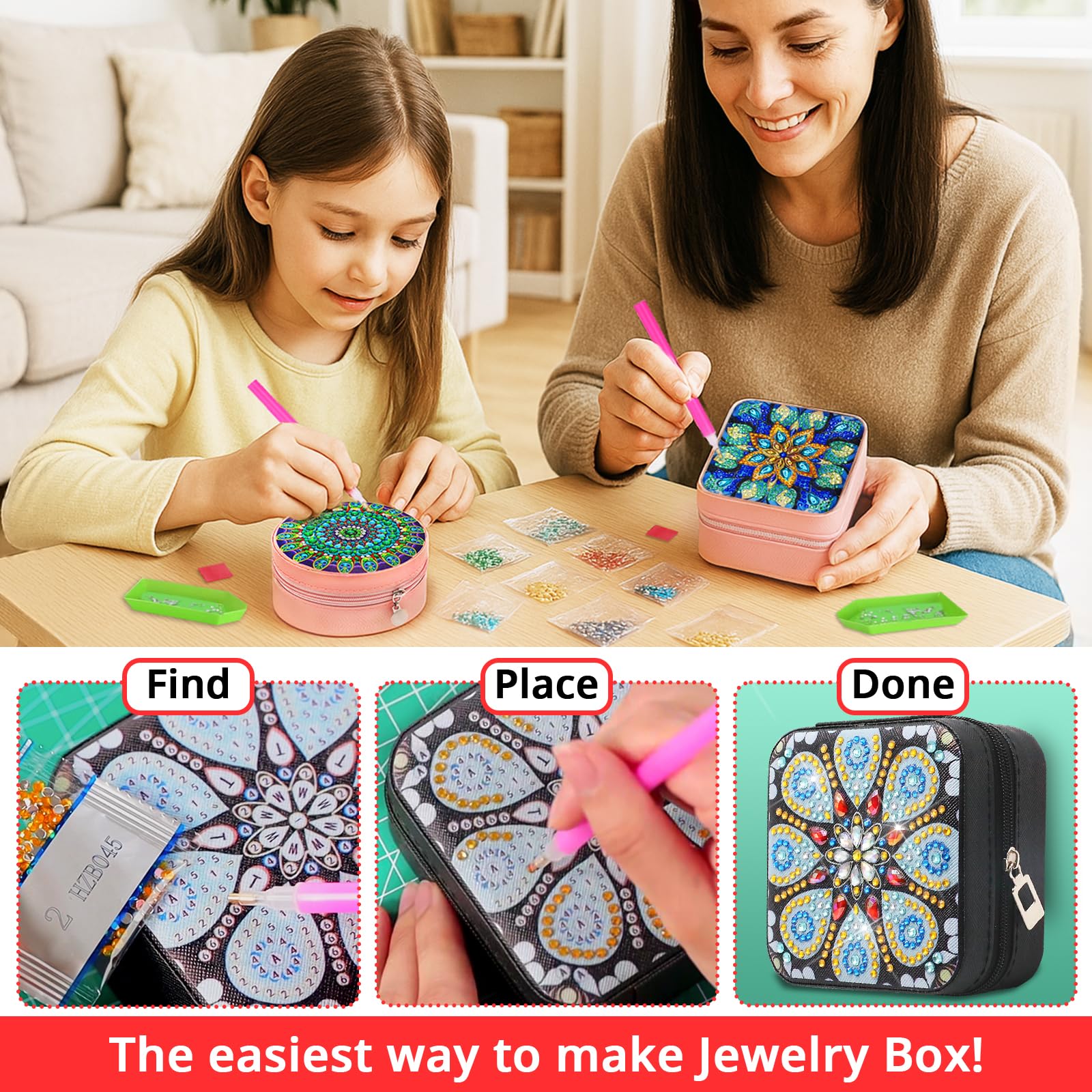 CharySim jewelry boxes with built-in compartments for organized tools