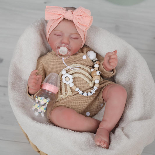 CHAREX Realistic newborn doll face close up showing lifelike features for imaginative play