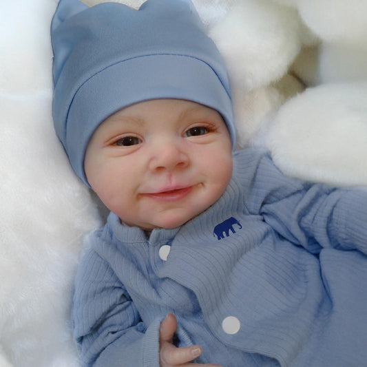 CHAREX Reborn Baby Boy in blue onesie ready for realistic newborn dress-up.