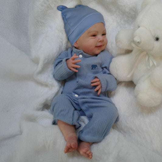 CHAREX Reborn Baby Boy face detail highlighting lifelike expression for nurturing role-play.
