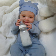 CHAREX Reborn Baby Boy weighted limbs enable natural posing and cuddling.
