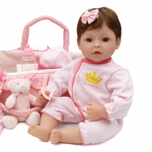 CHAREX Reborn Baby Doll face with hand-applied lashes for lifelike charm.