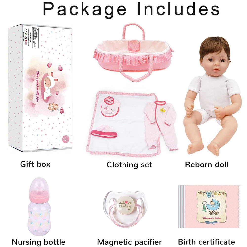 CHAREX Reborn Baby Doll magnetic pacifier for soothing interactive moments.