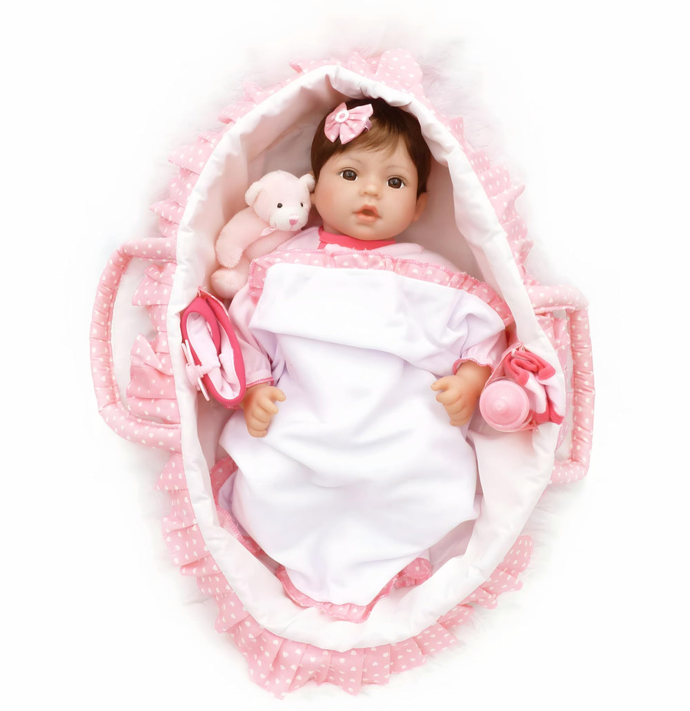 CHAREX Reborn Baby Doll pink bodysuit and cap for cozy bedtime play.