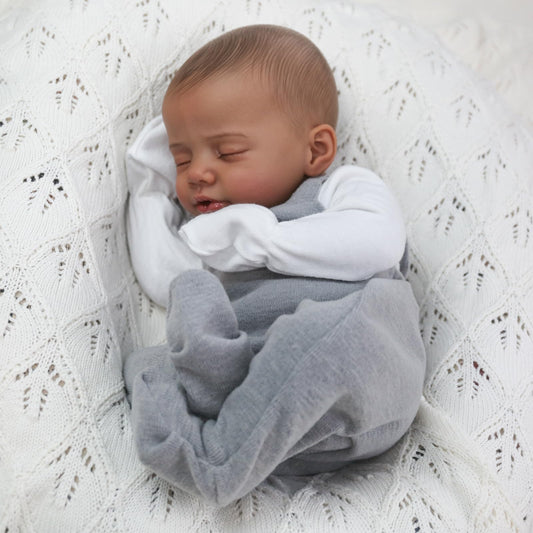 CHAREX Reborn doll hand-painted hair detail enhances authentic newborn look.