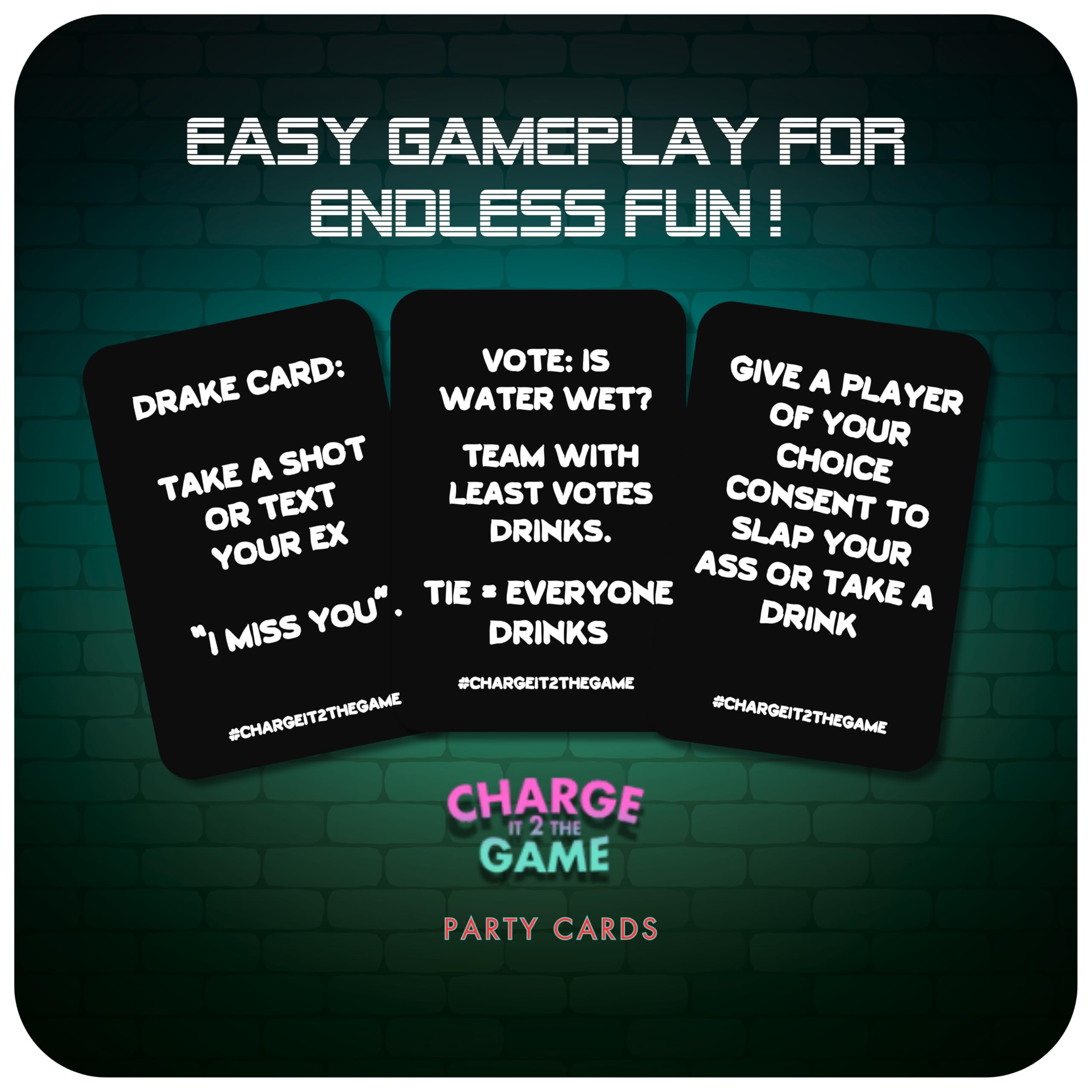 Charge It 2 The Game dares and lyrics card close-up illustrates laughter and shared challenges