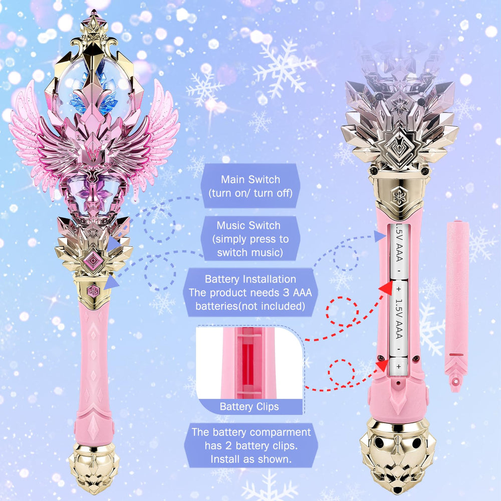 CharmFields wand snowflake spinner spins brightly for magical scenes