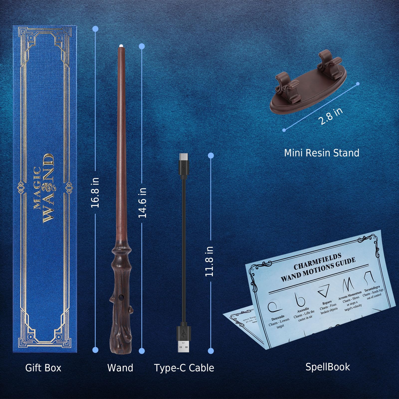 CharmFields wizard wand ideal for cosplay, parties, and Halloween.