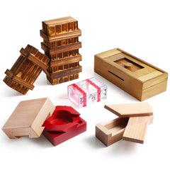 Charniol puzzle box with hidden-compartment design for discreet keepsakes.