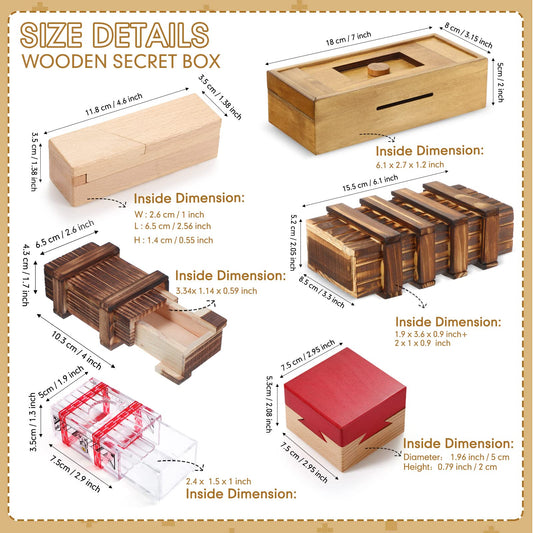 Charniol wooden gift box with secret storage space for small items.