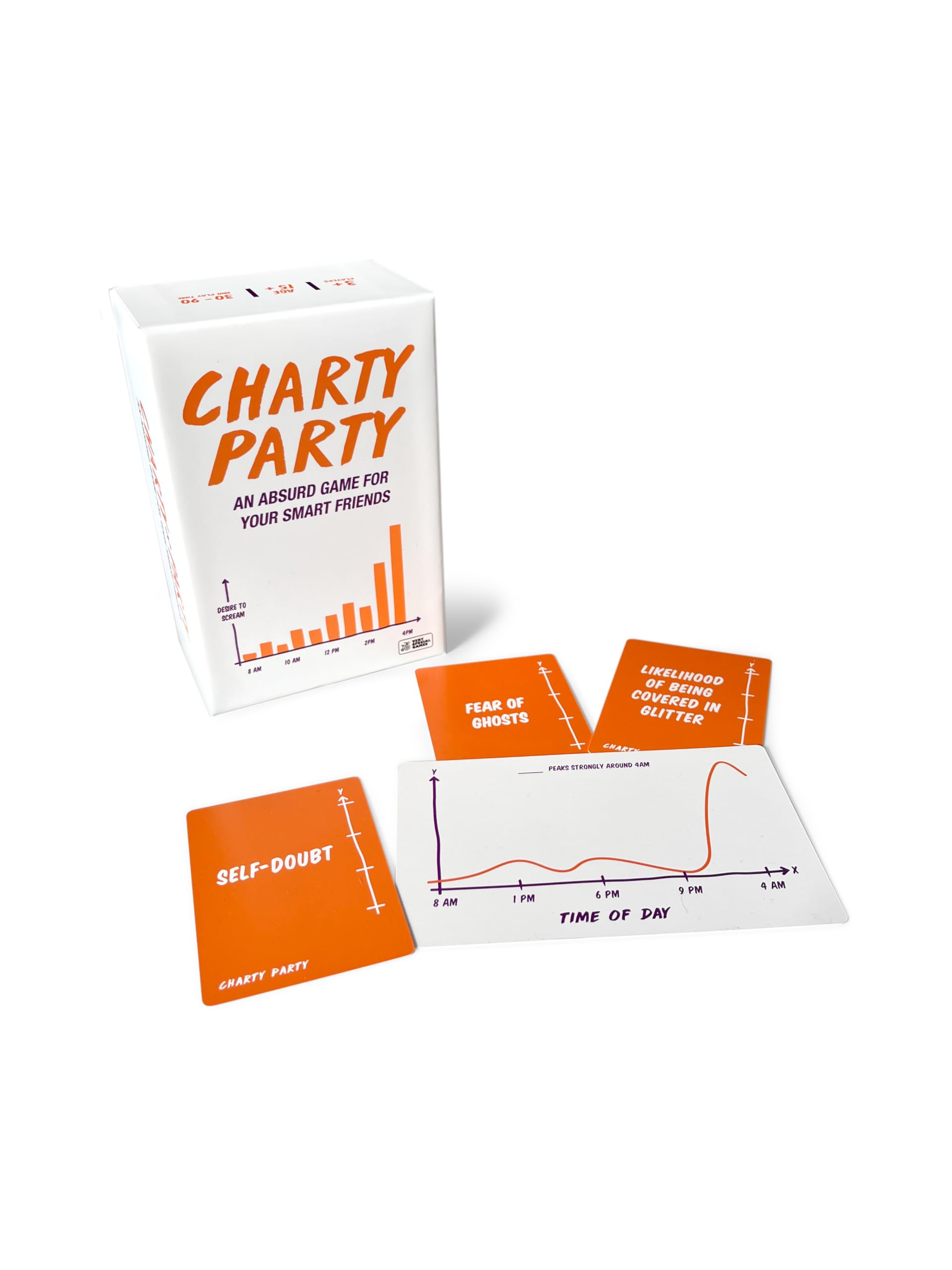 Charty Party 2025 Edition box cover showing playful charts for lively game nights.