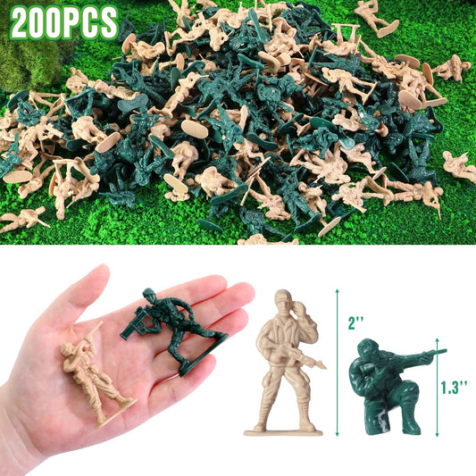 CHAXUNTEN army men green-yellow poses 02 durable figures for classroom use