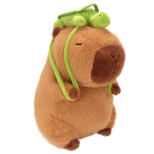 CHDBLOCK capybara plush with turtle backpack, soft and huggable for kids and adults.