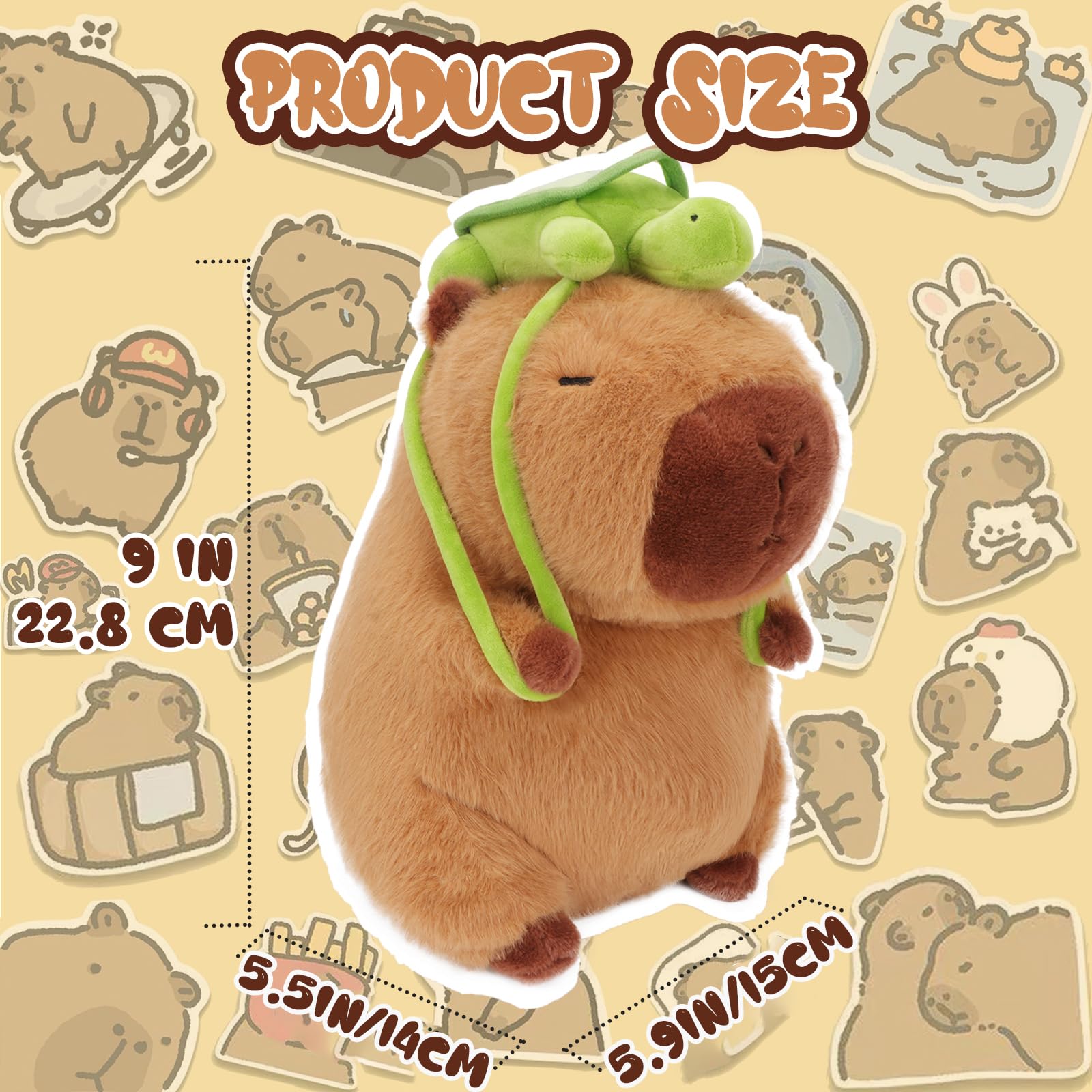 CHDBLOCK capybara plush face close-up, expressive eyes inviting cuddles.