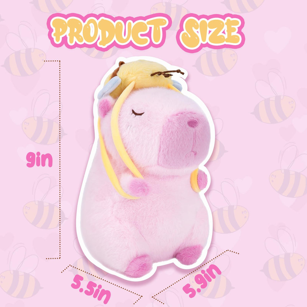 CHDBLOCK Capybara 9-inch plush, pink color, ideal for cuddling