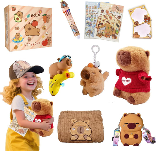CHDGIOHA Capybara plush toy in a red sweater for cozy playtime.
