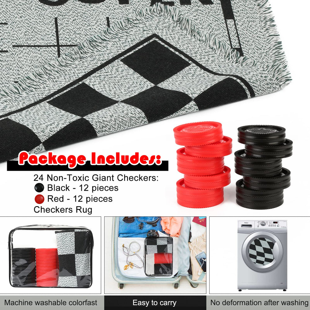 Chdousha durable, fade-resistant giant checkers mat.