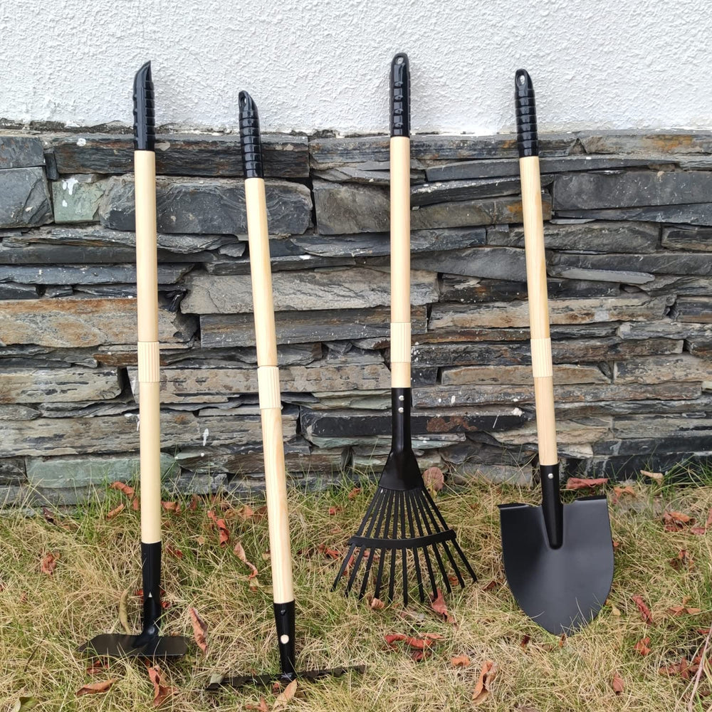 CHEERBANK wooden-handle tools set, lightweight for toddlers to manage comfortably.